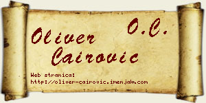 Oliver Čairović vizit kartica